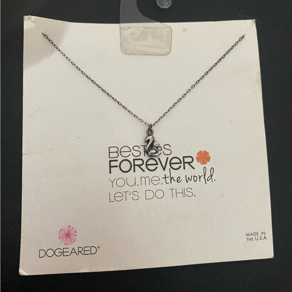 Dogeared Besties Forever Squirrel Pendant